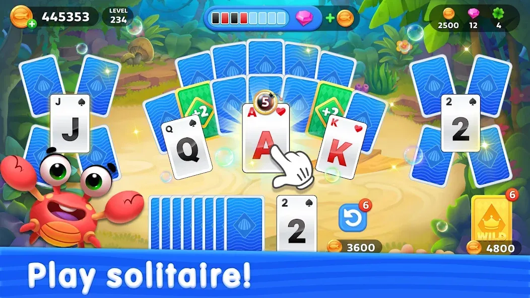 Solitaire TriPeaks: Aquarium на телефон — скачать мод: Без рекламы и много денег — скриншот 4