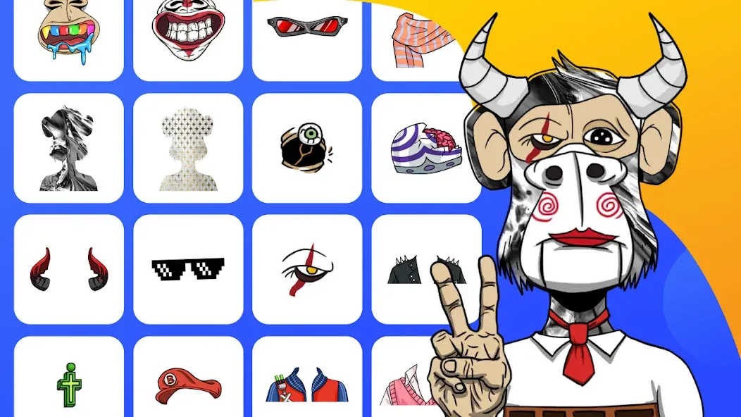 Bored Ape Maker - NFT Art — взломанная версия, Открыты все предметы и фоны — скриншот 3