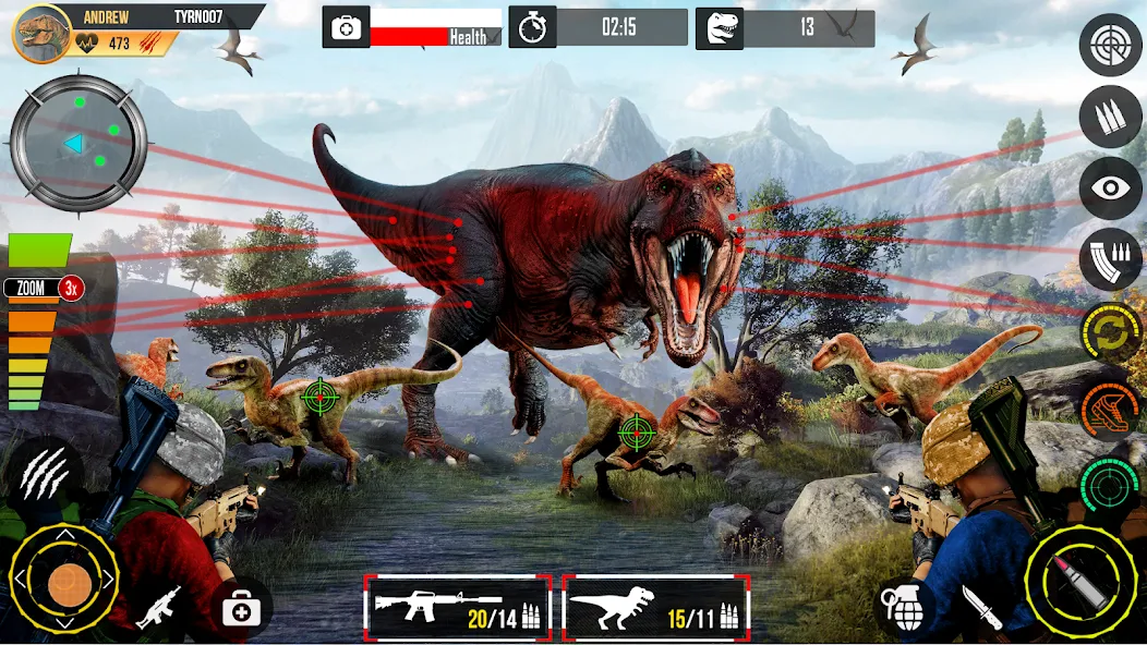 Real Dino Hunting Gun Games MOD APK скачать на Андроид — Безлимитные патроны и мощное оружие — скриншот 3
