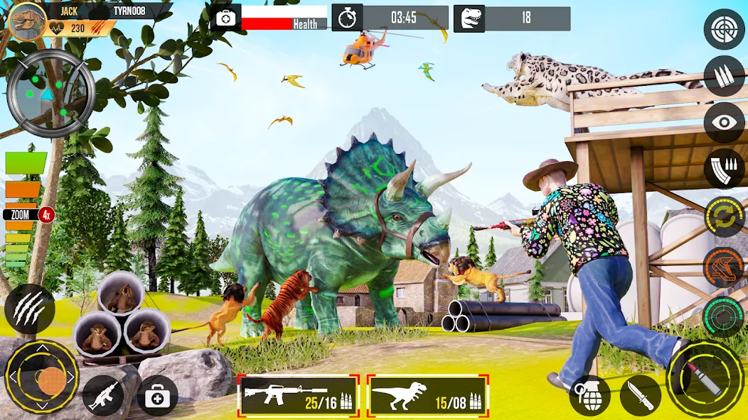 Real Dino Hunting Gun Games MOD APK скачать на Андроид — Безлимитные патроны и мощное оружие — скриншот 4