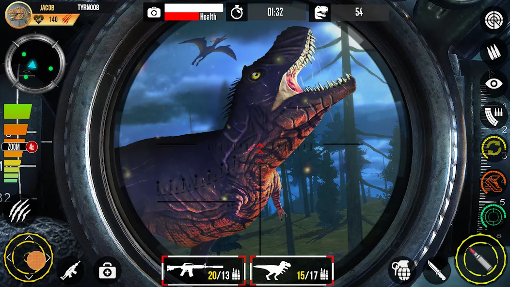 Real Dino Hunting Gun Games MOD APK скачать на Андроид — Безлимитные патроны и мощное оружие — скриншот 5