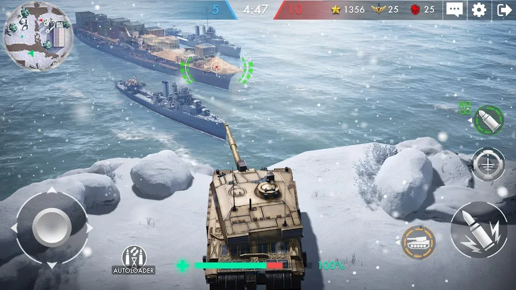 Скачать Tank Warfare: PvP Battle Game на Андроид с модом — Безлимитные деньги и мощные танки — скриншот 1