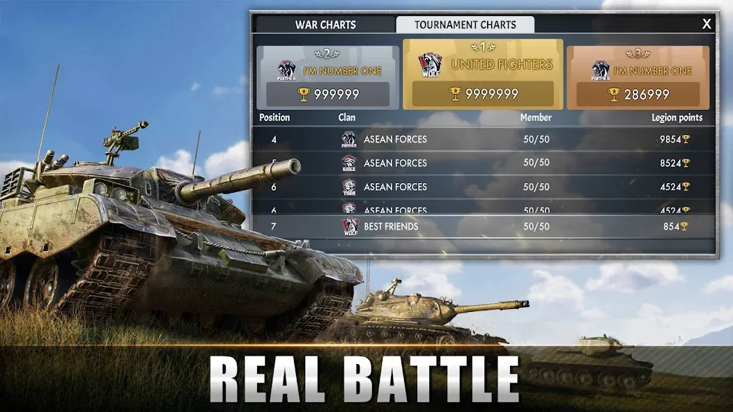 Скачать Tank Warfare: PvP Battle Game на Андроид с модом — Безлимитные деньги и мощные танки — скриншот 2