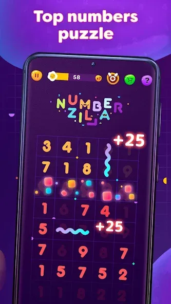 Numberzilla: Number Match Game (Мод: Без рекламы и безлимитные подсказки) — скачать на Андроид — скриншот 2