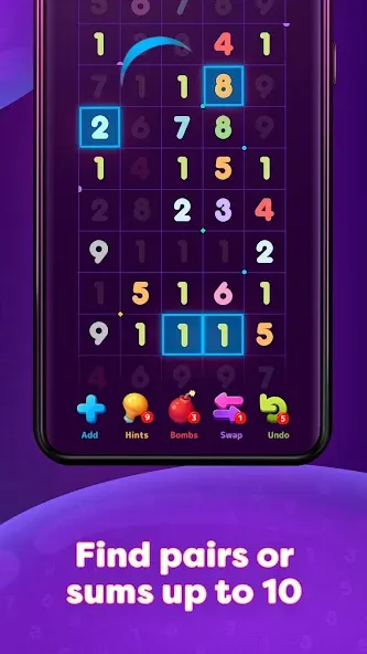 Numberzilla: Number Match Game (Мод: Без рекламы и безлимитные подсказки) — скачать на Андроид — скриншот 3
