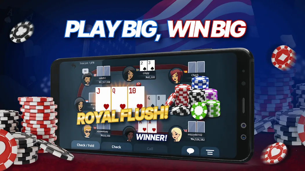 Appeak Poker – Texas Holdem (Мод: Безлимитные фишки и открыты все столы) — скачать на Андроид — скриншот 3 Appeak Poker – Texas Holdem (Мод: Безлимитные фишки и открыты все столы) — скачать на Андроид — скриншот 3