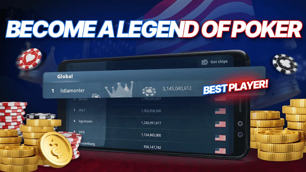 Appeak Poker – Texas Holdem (Мод: Безлимитные фишки и открыты все столы) — скачать на Андроид — скриншот 4 Appeak Poker – Texas Holdem (Мод: Безлимитные фишки и открыты все столы) — скачать на Андроид — скриншот 4
