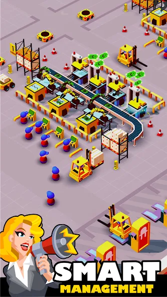 Idle Smartphone Tycoon Factory — Безлимитные деньги и все улучшения, скачать мод APK — скриншот 1