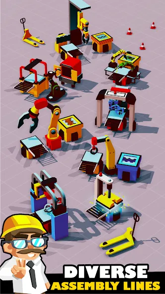 Idle Smartphone Tycoon Factory — Безлимитные деньги и все улучшения, скачать мод APK — скриншот 4