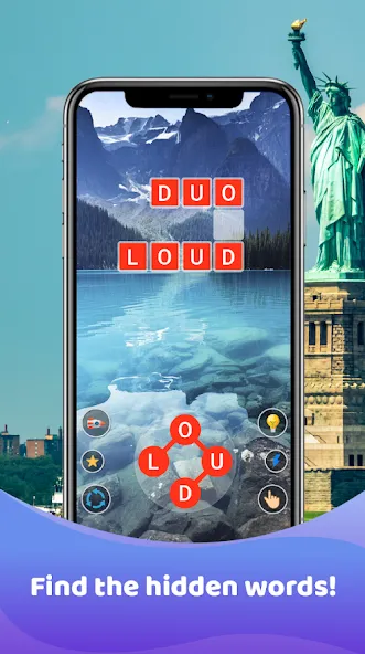 Word Game : Crossword взлом APK — Подсказки и уровни без ограничений — скриншот 1