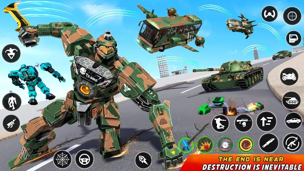 Скачать Army Bus Robot Car Game 3d последней версии — Безлимитные деньги и все машины открыты — скриншот 1