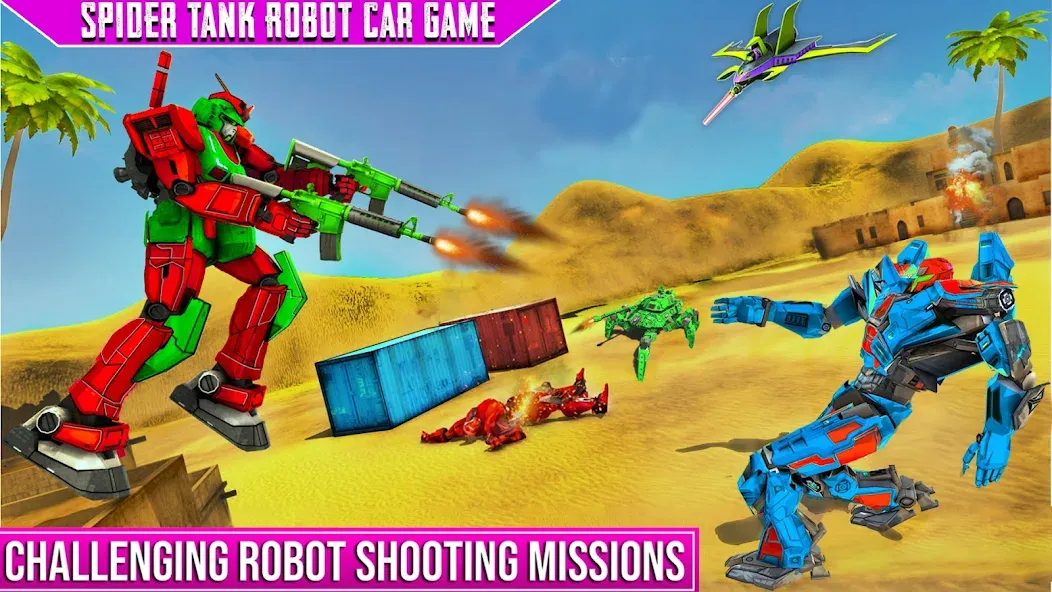 Spider Mech Wars - Robot Game (Мод: Безлимитные деньги и мощные роботы) — скачать на Андроид — скриншот 4 Spider Mech Wars - Robot Game (Мод: Безлимитные деньги и мощные роботы) — скачать на Андроид — скриншот 4