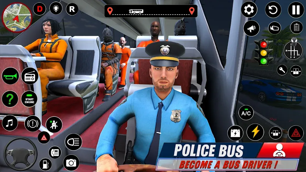 Police Bus Simulator Bus Games бесплатно на Андроид — мод: Безлимитные деньги и все автобусы открыты — скриншот 3 Police Bus Simulator Bus Games бесплатно на Андроид — мод: Безлимитные деньги и все автобусы открыты — скриншот 3
