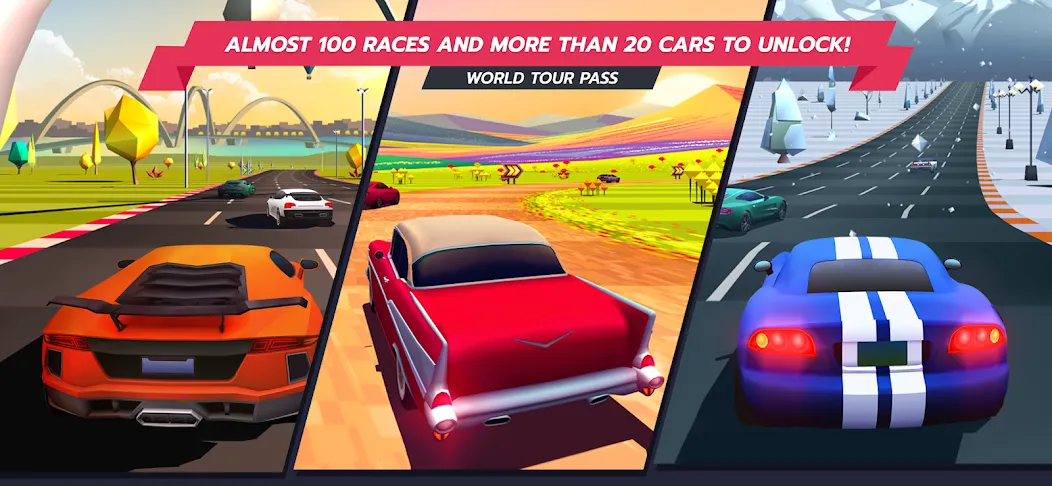 Horizon Chase – Arcade Racing MOD APK скачать на Андроид — Безлимитные деньги и топливо — скриншот 2 Horizon Chase – Arcade Racing MOD APK скачать на Андроид — Безлимитные деньги и топливо — скриншот 2