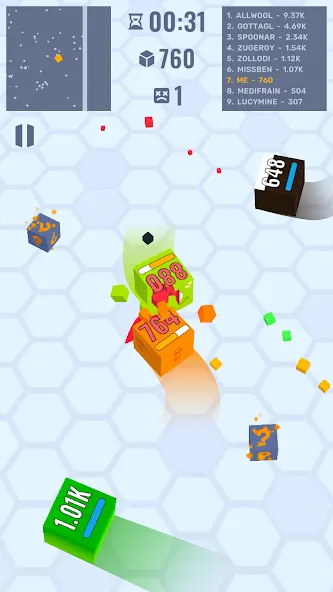 Cube Zone io — взломанная версия, Безлимитные монеты и усиленная атака — скриншот 2 Cube Zone io — взломанная версия, Безлимитные монеты и усиленная атака — скриншот 2