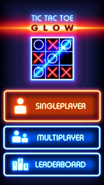 Tic Tac Toe Glow: 2 Players — скачать мод: Без рекламы и все темы открыты — скриншот 1 Tic Tac Toe Glow: 2 Players — скачать мод: Без рекламы и все темы открыты — скриншот 1