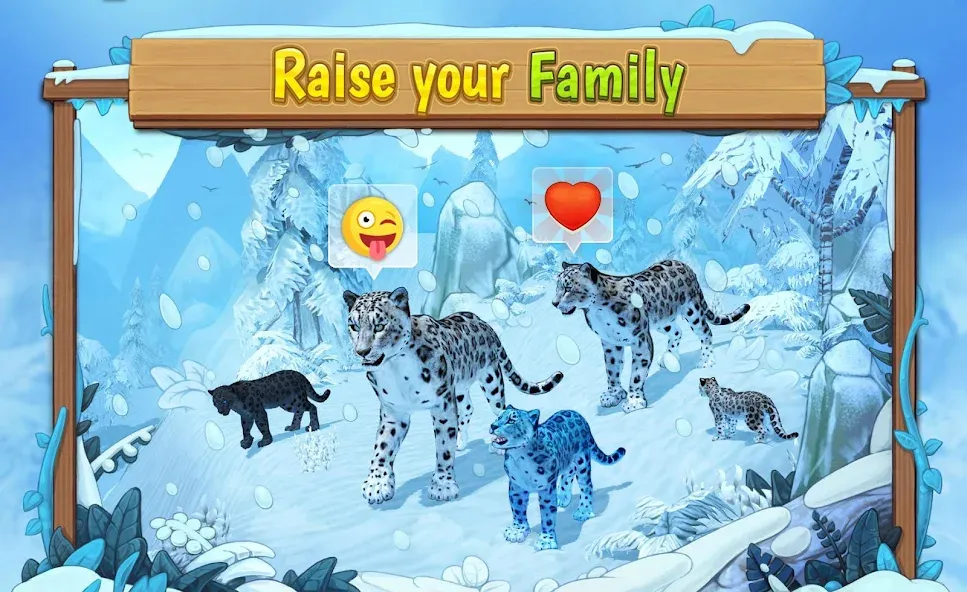 Snow Leopard Family Sim Online взлом на Андроид — Безлимитные деньги и алмазные награды — скриншот 1 Snow Leopard Family Sim Online взлом на Андроид — Безлимитные деньги и алмазные награды — скриншот 1