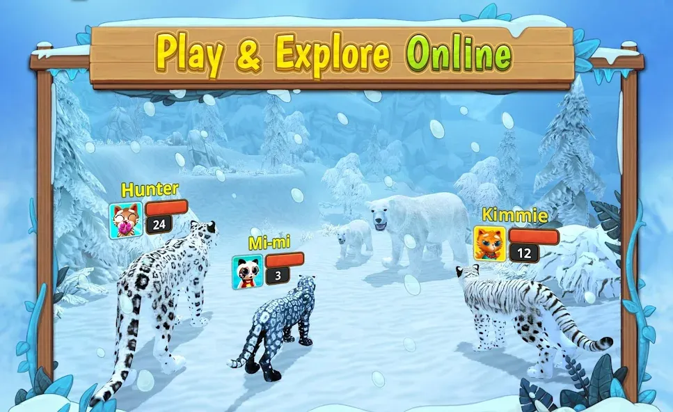Snow Leopard Family Sim Online взлом на Андроид — Безлимитные деньги и алмазные награды — скриншот 3 Snow Leopard Family Sim Online взлом на Андроид — Безлимитные деньги и алмазные награды — скриншот 3