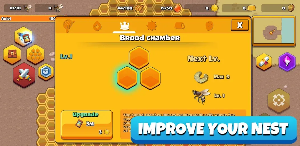 Мод Pocket Bees: Colony Simulator — Безлимитные ресурсы и ускоренное развитие, скачать APK — скриншот 3