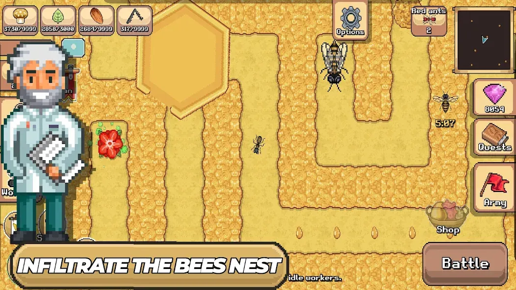 Pocket Ants: Colony Simulator взлом APK — Безлимитные ресурсы и ускоренное развитие — скриншот 5