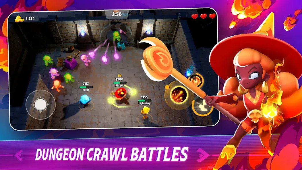Loot Mage Trials: Battle Games — Безлимитная мана и мощное снаряжение, скачать мод APK — скриншот 4