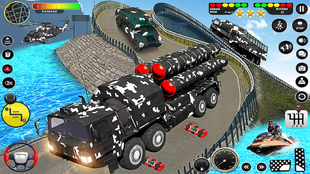 Army Vehicle Transport Truck на телефон — скачать мод: Безлимитные деньги и топливо — скриншот 3