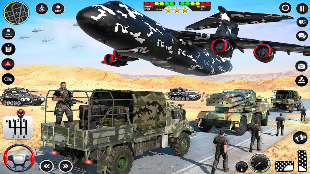 Army Vehicle Transport Truck на телефон — скачать мод: Безлимитные деньги и топливо — скриншот 5