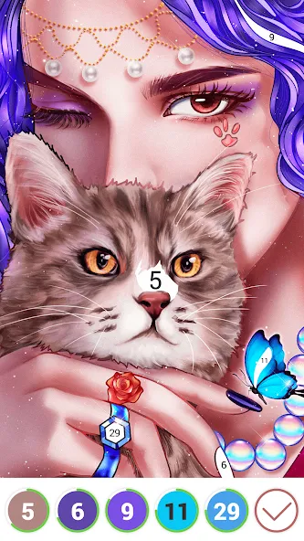 Hola Color--Coloring by Number (Мод: Без рекламы и все раскраски открыты) — скачать на Андроид — скриншот 1