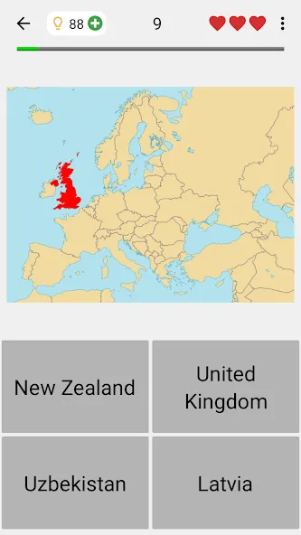 Maps of All Countries Geo-Quiz бесплатно на Андроид — мод: Открыты все страны и режимы — скриншот 1 Maps of All Countries Geo-Quiz бесплатно на Андроид — мод: Открыты все страны и режимы — скриншот 1