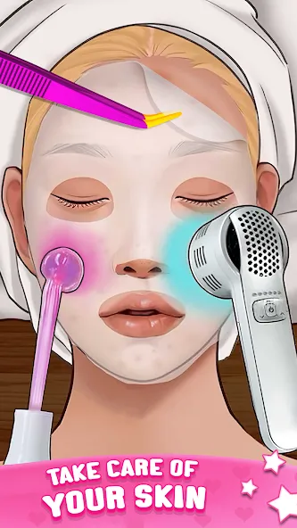 ASMR Doctor Game: Makeup Salon — последняя версия с модом (Безлимитные деньги и открыты все уровни) — скриншот 4 ASMR Doctor Game: Makeup Salon — последняя версия с модом (Безлимитные деньги и открыты все уровни) — скриншот 4