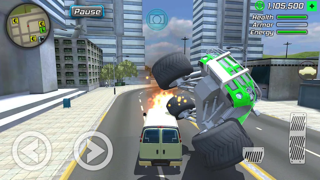 Скачать Rope Frog Ninja Hero Car Vegas на Андроид с модом — Безлимитные деньги и оружие — скриншот 3
