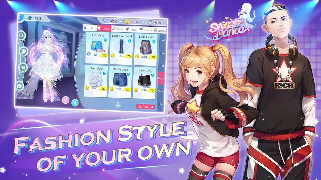 Sweet Dance MOD APK скачать на Андроид — Безлимитные деньги и алмазы — скриншот 1