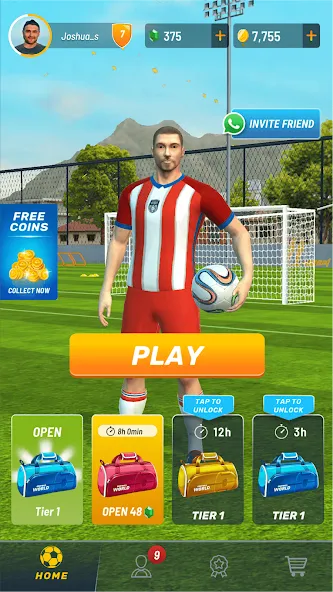 Football World - Real People бесплатно на Андроид — мод: Безлимитные монеты и энергия — скриншот 1 Football World - Real People бесплатно на Андроид — мод: Безлимитные монеты и энергия — скриншот 1