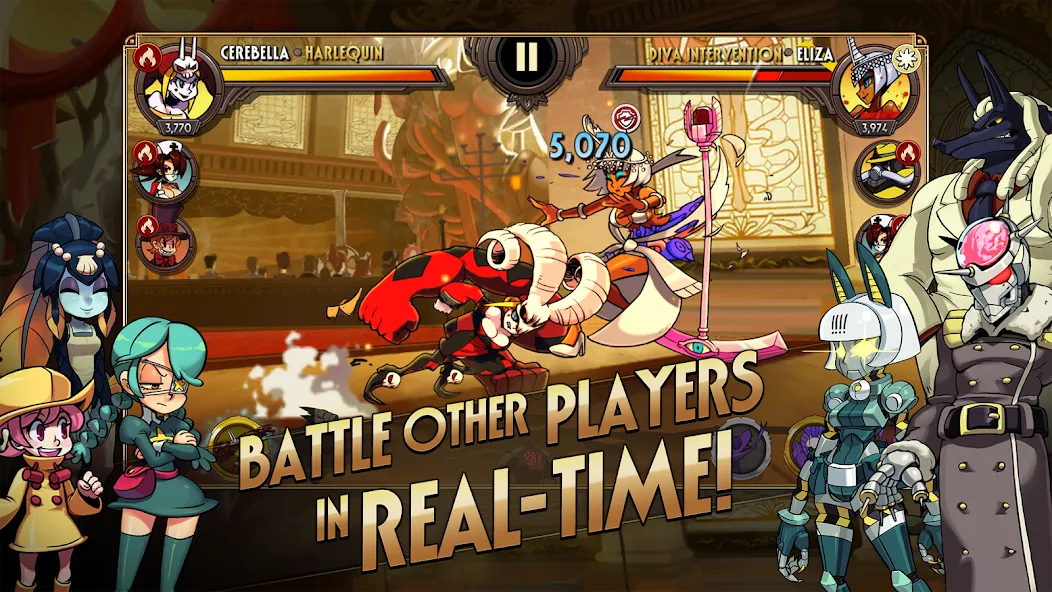 Скачать мод Skullgirls: Fighting RPG — Безлимитные ресурсы и усиленные бойцы — скриншот 2