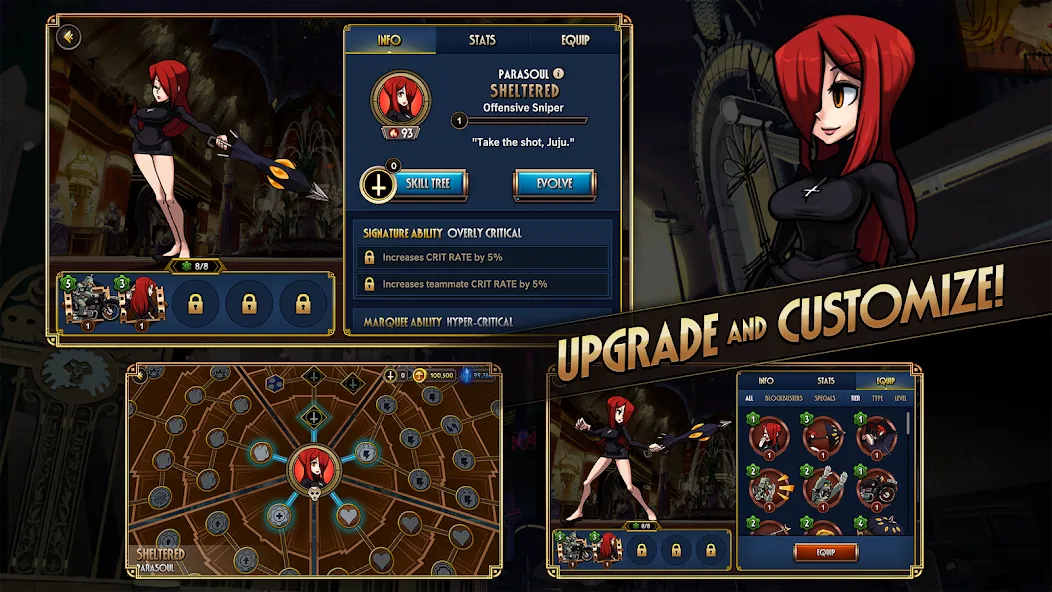 Скачать мод Skullgirls: Fighting RPG — Безлимитные ресурсы и усиленные бойцы — скриншот 4