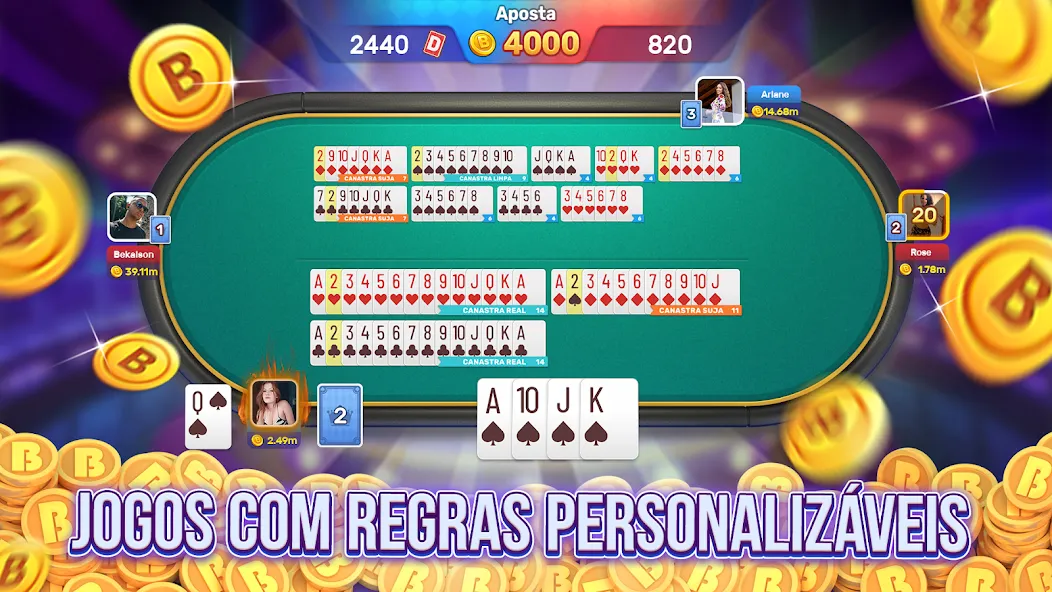 Скачать Bacana Games: Buraco & Slots мод — Безлимитные монеты и бонусы — скриншот 2