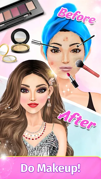 Dress Up Fashion: Makeup Games взлом APK — Безлимитные деньги и все наряды — скриншот 3 Dress Up Fashion: Makeup Games взлом APK — Безлимитные деньги и все наряды — скриншот 3
