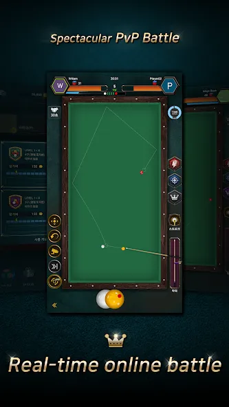 Real Billiards Battle - carom на телефон — скачать мод: Без рекламы и все столы открыты — скриншот 1 Real Billiards Battle - carom на телефон — скачать мод: Без рекламы и все столы открыты — скриншот 1