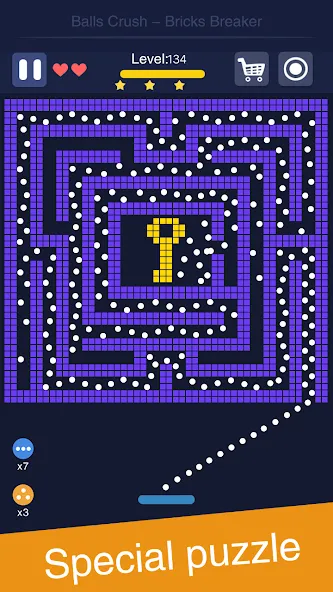 Balls Crush - Bricks Breaker взломанный APK — Безлимитные жизни и усиленные шары — скриншот 2 Balls Crush - Bricks Breaker взломанный APK — Безлимитные жизни и усиленные шары — скриншот 2