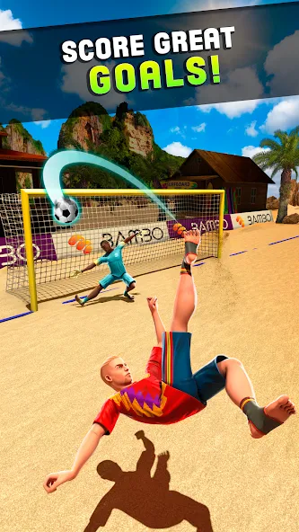Shoot Goal - Beach Soccer Game бесплатно на Андроид — мод: Безлимитные деньги и открыты все уровни — скриншот 3