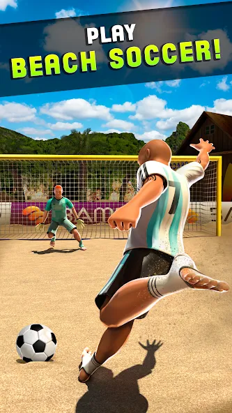 Shoot Goal - Beach Soccer Game бесплатно на Андроид — мод: Безлимитные деньги и открыты все уровни — скриншот 4