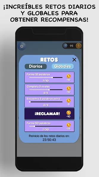 Conecta - Juego de Palabras — скачать мод: Palabras ilimitadas y niveles desbloqueados — скриншот 4 Conecta - Juego de Palabras — скачать мод: Palabras ilimitadas y niveles desbloqueados — скриншот 4