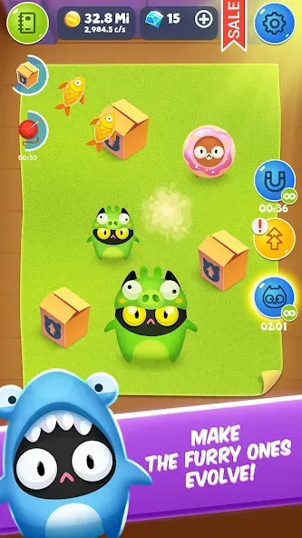 Cat Evolution Clicker взломанный APK — Безлимитные деньги и алмазы — скриншот 2 Cat Evolution Clicker взломанный APK — Безлимитные деньги и алмазы — скриншот 2