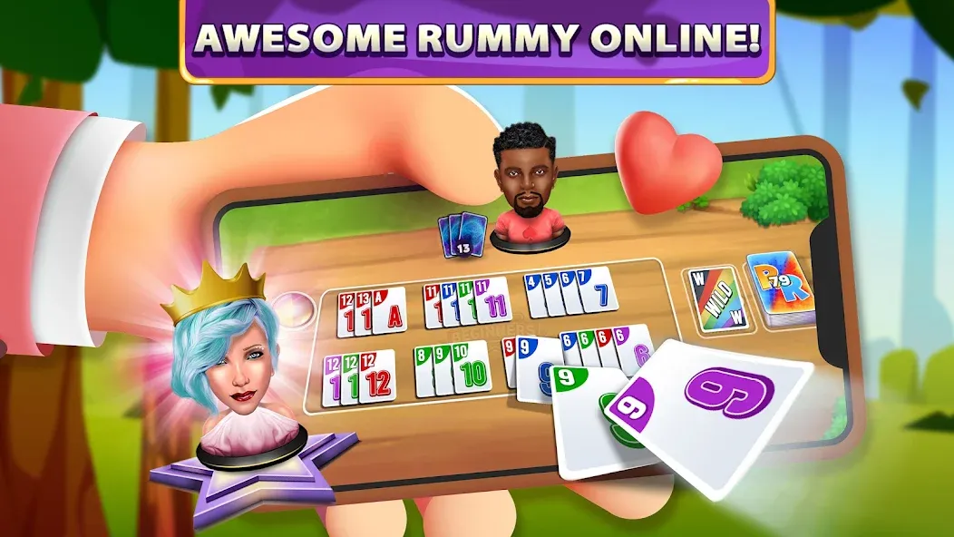 Мод Rummy Rush - Classic Card Game — Безлимитные монеты и подсказки, скачать APK — скриншот 1