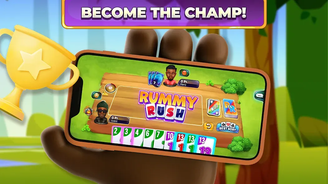 Мод Rummy Rush - Classic Card Game — Безлимитные монеты и подсказки, скачать APK — скриншот 5
