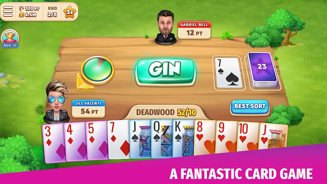 Gin Rummy Stars - Card Game MOD APK: Безлимитные монеты и все карты — скриншот 1 Gin Rummy Stars - Card Game MOD APK: Безлимитные монеты и все карты — скриншот 1