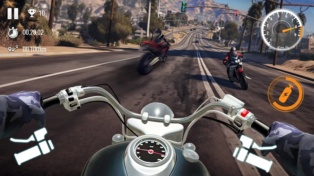 Скачать Traffic Bike Driving Simulator на Андроид с модом — Безлимитные деньги и открыты мотоциклы — скриншот 2 Скачать Traffic Bike Driving Simulator на Андроид с модом — Безлимитные деньги и открыты мотоциклы — скриншот 2