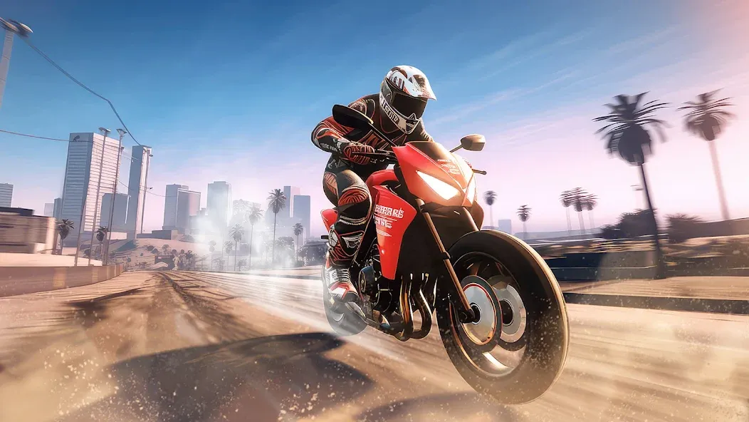 Скачать Traffic Bike Driving Simulator на Андроид с модом — Безлимитные деньги и открыты мотоциклы — скриншот 3 Скачать Traffic Bike Driving Simulator на Андроид с модом — Безлимитные деньги и открыты мотоциклы — скриншот 3