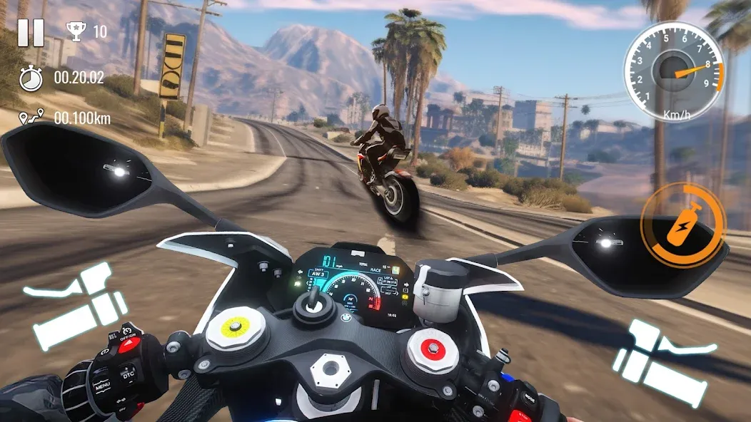 Скачать Traffic Bike Driving Simulator на Андроид с модом — Безлимитные деньги и открыты мотоциклы — скриншот 4 Скачать Traffic Bike Driving Simulator на Андроид с модом — Безлимитные деньги и открыты мотоциклы — скриншот 4