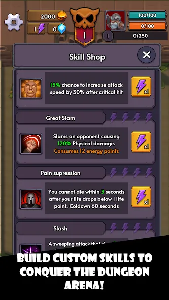 Dungeon Arena мод на Андроид: Безлимитные деньги и усиленный урон — скриншот 4 Dungeon Arena мод на Андроид: Безлимитные деньги и усиленный урон — скриншот 4